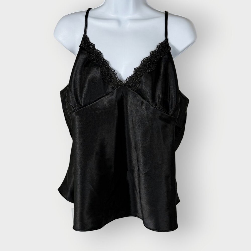 Vtg Y2K Babydoll Cami | 26/28 | Black Lace | Whimsigoth Fairy Grunge